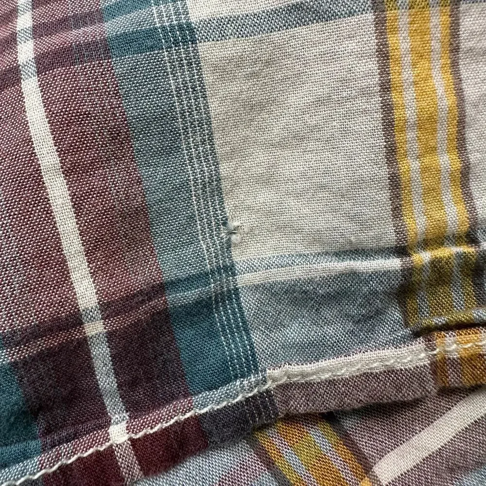 The North Face Plaid Cotton Short Sleeve Button Front Shirt Size XL